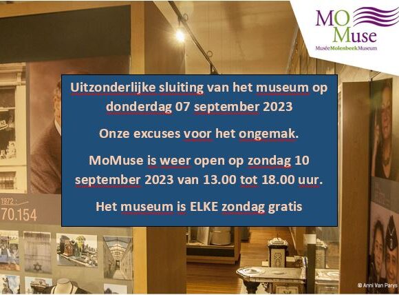 Uitzonderlijke sluiting van het museum op donderdag 07 september 2023